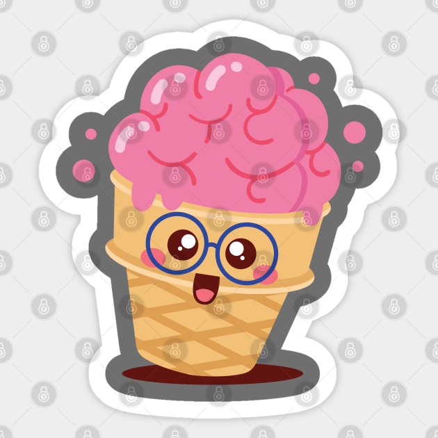 Cute Brain Halloween Ice Cream Sticker by alcoshirts